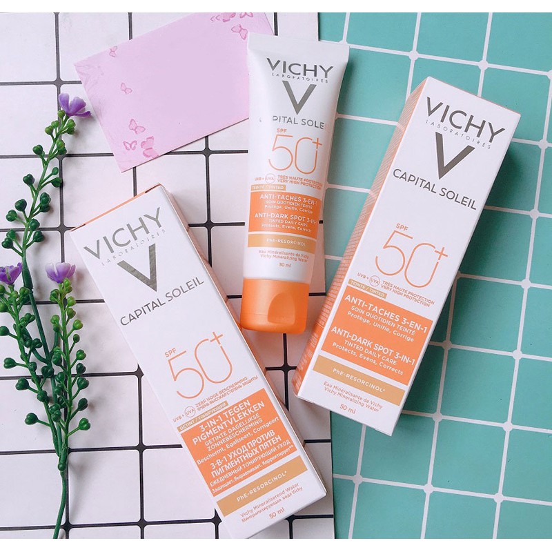 VICHY Idéal Soleil Anti Taches Anti Dark Spots Spf 50+ - Kem Chống Nắng Mẫu Mới 50ml