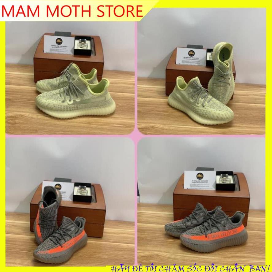 Giày yz350 vàng phản quang stt và xám vạch cam hàng 11 chuẩn full size nam nữ MAM MOTH