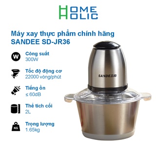 Máy xay thịt máy xay thực phẩm sandee cối thủy tinh 2l với 4 lưỡi xay đa năng bảo hành 6 tháng