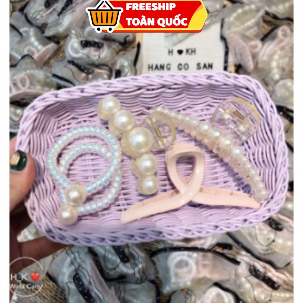 PVN19022 Set 5 Kẹp Tóc Dây Buộc Tóc Loại Mới T2 .