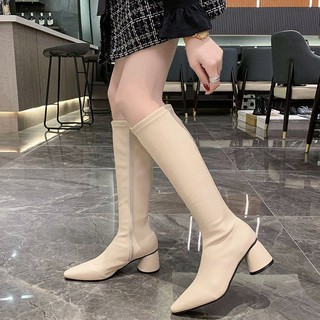 Giày Bốt Nữ Cổ Cao Co Giãn Thời Trang 2020