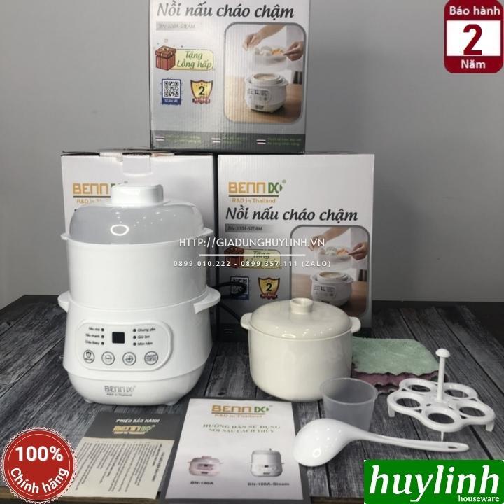 [Mã ELHAMS5 giảm 6% đơn 300K] Nồi chưng yến, nấu cháo chậm Bennix BN-100A Steam - 1 lít - Có xửng hấp