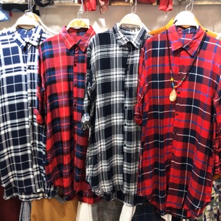 Váy sơ mi kẻ sọc dáng dài