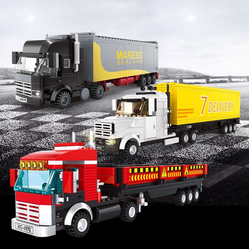 Sluban Xe Tải Thành Phố Xe Bán Tải Nặng Vận Chuyển Mô Hình Khối Xây Dựng Tương Thích LEGO Xe Tải Bé 