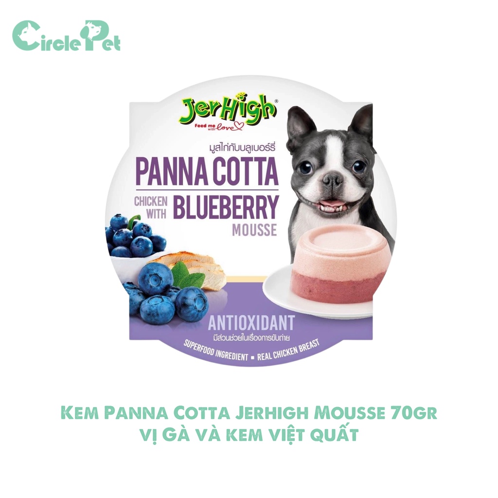 Kem Panna Cotta Jerhigh Mousse Thức Ăn Ướt Cho Chó Cao Cấp Làm Từ Thịt Gà 100% Gói 70g - Circle Pet