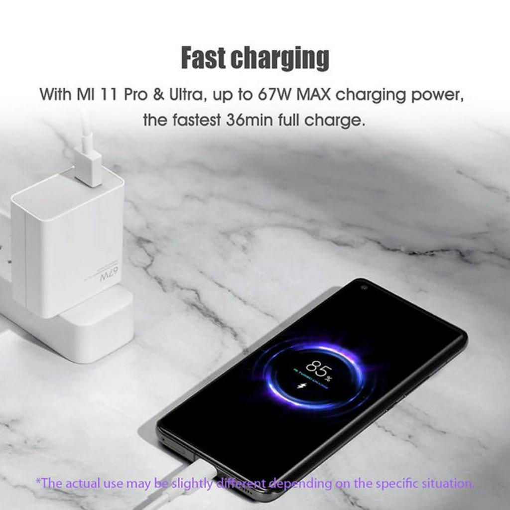 Bộ sạc nhanh Xiaomi 67w chính hãng Sạc nhanh Mi Charge Turbo kèm dây sạc Xiaomi Type C BACARAT bảo hành lỗi 1 đổi 1