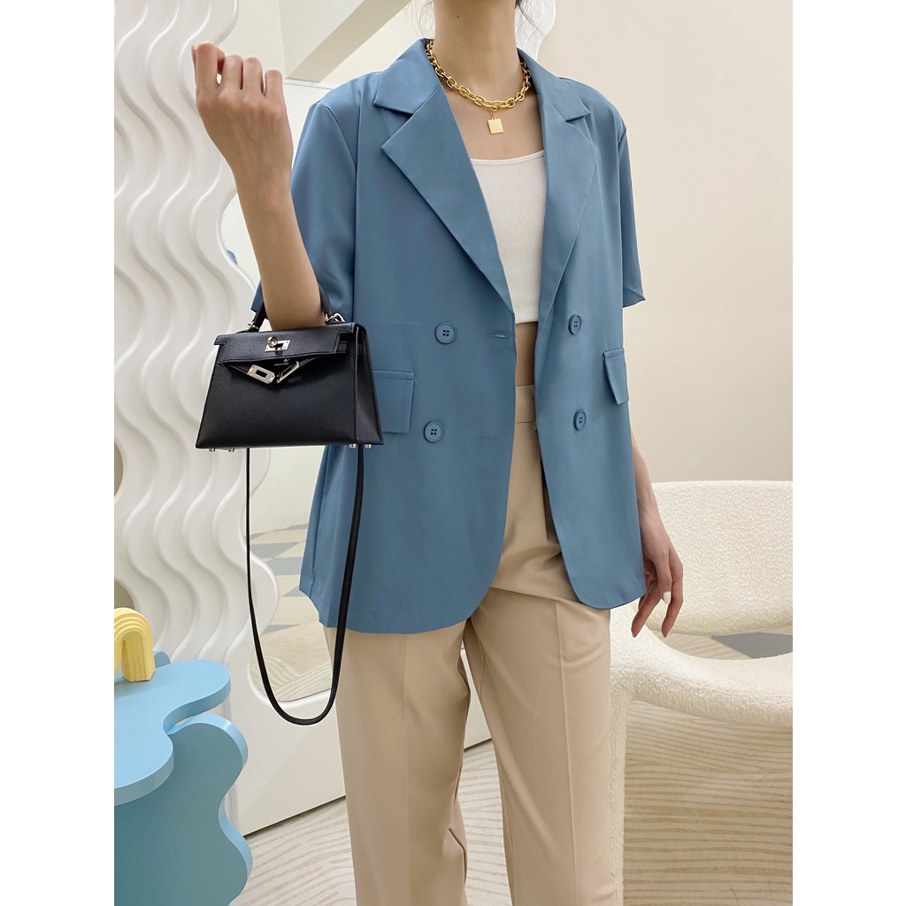 SKIN by NUDIEYE - Áo khoác tay ngắn dáng rộng Joy Blazer