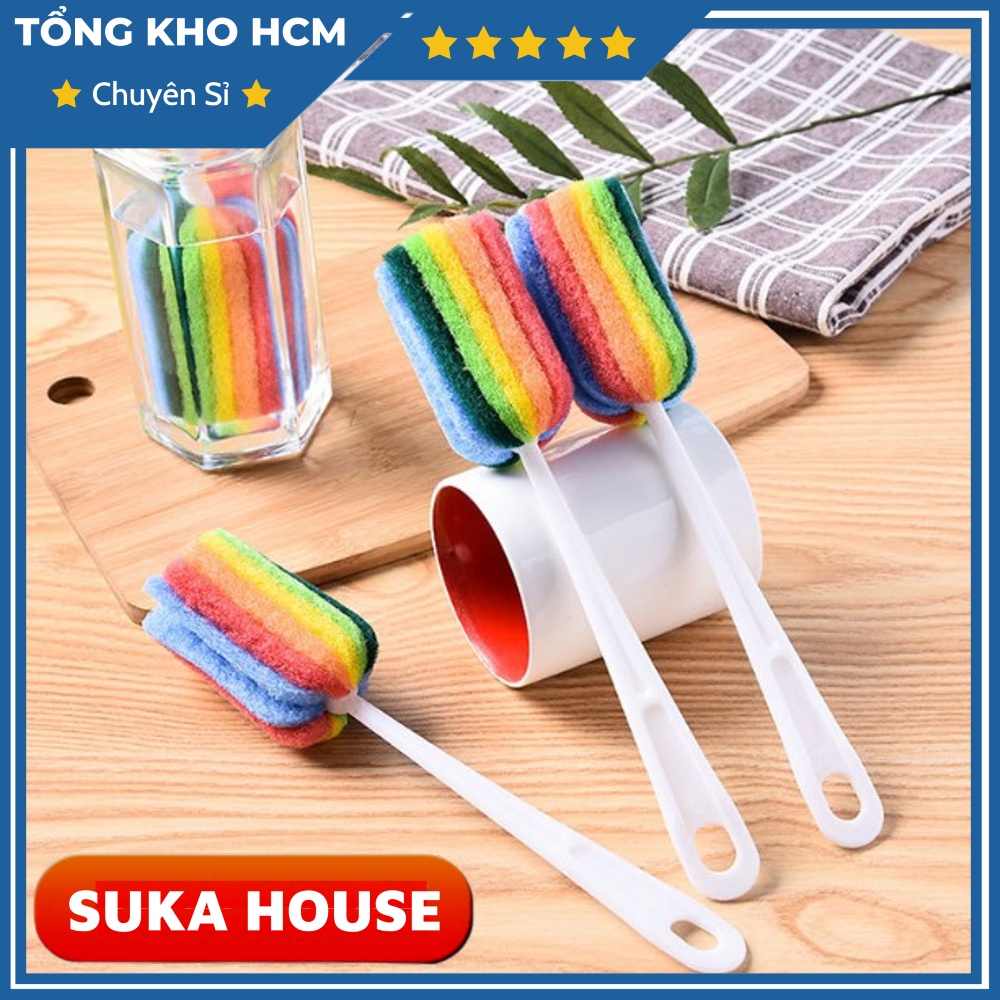 Cọ Rửa Ly Bình Nước 7 Màu Cán Dài SUKAHOUSE H177