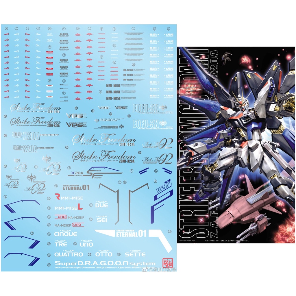 Decal nước MG Strike Freedom Gundam