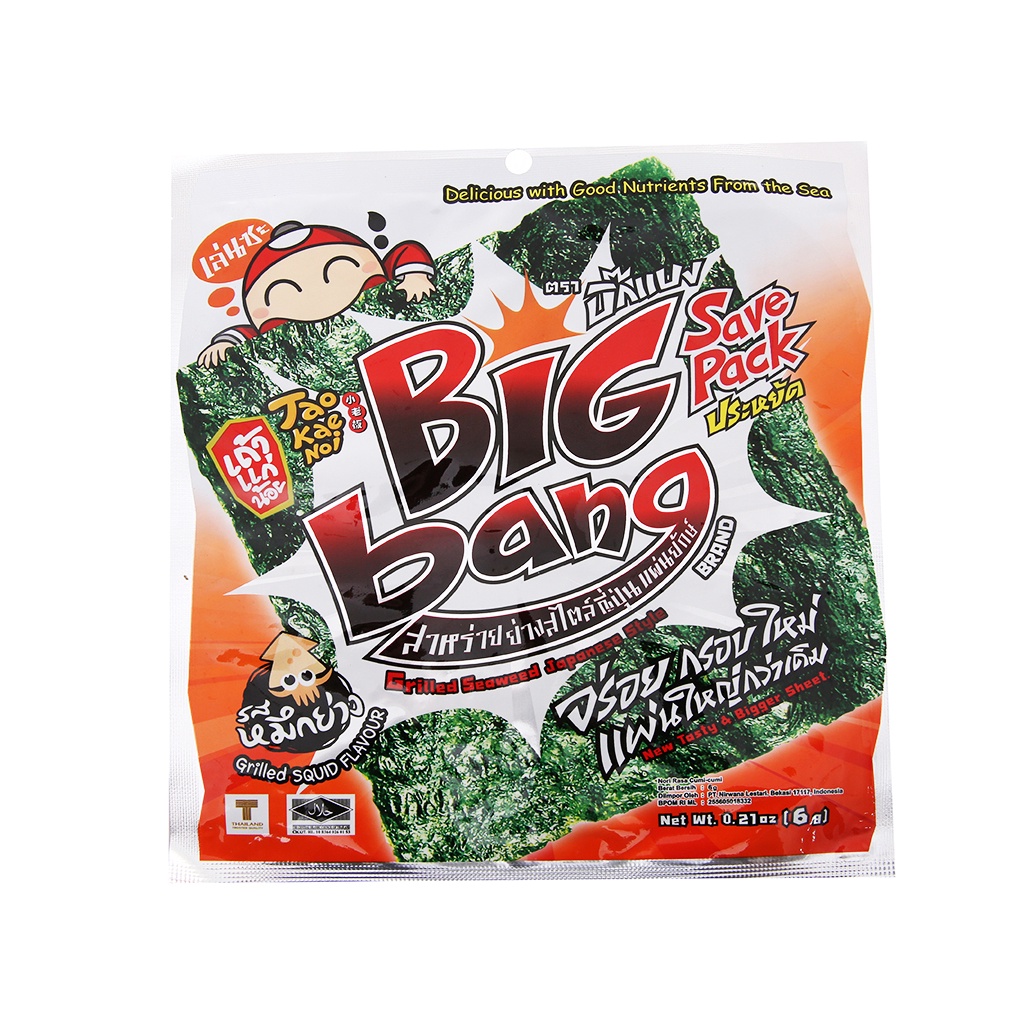 Snack rong biển ăn liền TaoKaeNoi BIG BANG 6g/gói