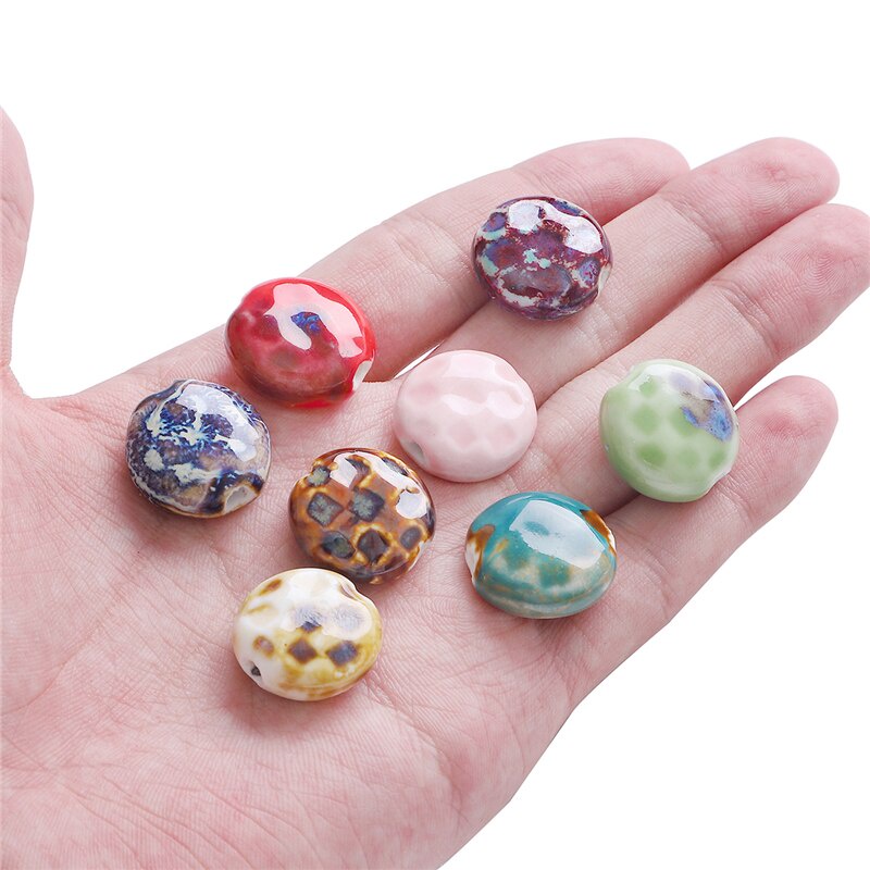 Hạt sứ 19mm hình tròn dùng làm trang sức thủ công