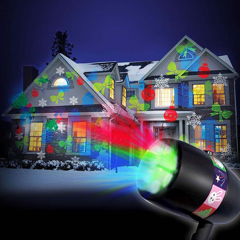 [READY] slide show Christmas Halloween projection lamp Sparkling Laser Light Show Outdoor Lawn Lights 110-220V WINE