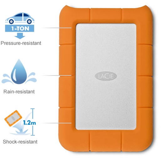 Ổ Cứng Di Động LaCie Rugged Mini 1TB - USB 3.0 Included Cable 3.1