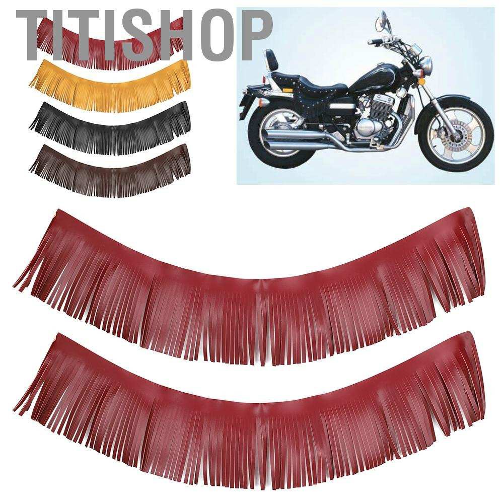 Titishop Fringe for motorcycle bag  2 pieces Retro pedal saddle Artificial leather handcrafted