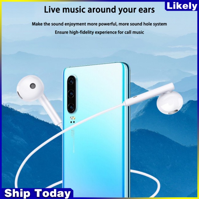 Tai Nghe Nhét Tai Có Dây Type-c Bằng Đồng Có Micro Tương Thích Với Huawei