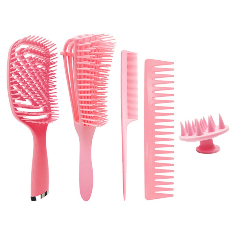 Set 4 / 5 Lược Chải Tóc Mát Xa Da Đầu Chống Tĩnh Điện