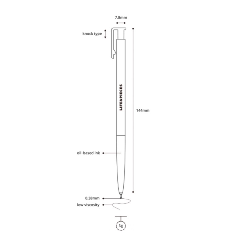 Viết bi nhiều màu ngòi 0.38mm - 0.38 Transparent Ballpoint Pen