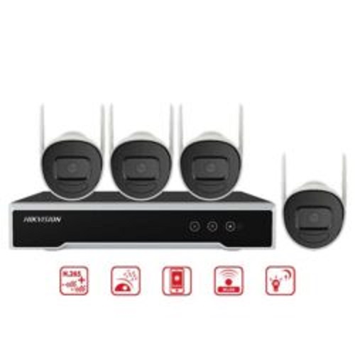 Trọn bộ 4 Camera IP Wifi Hikvision NK42W0H(D) ngoài trời âm thanh, camera 2 râu, đầu ghi phát wifi xuyên tường