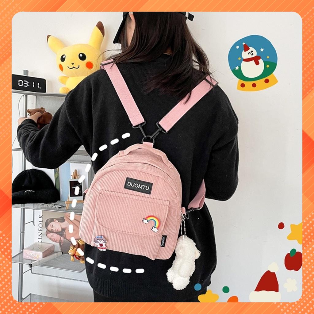 BALO TÚI ĐEO CHÉO VẢI NHUNG MINI SIÊU CUTE THÍCH HỢP ĐI HỌC ĐI CHƠI PHONG CÁCH HÀN QUỐC.