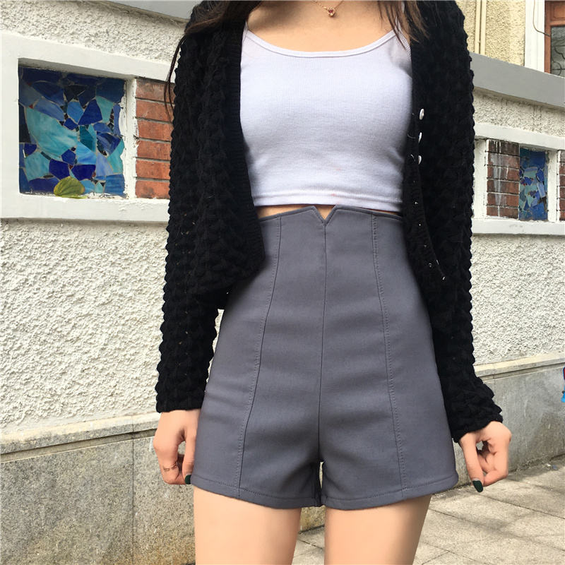 IELGY   Quần short Lưng Cao Dáng Chữ A Phong Cách Hàn Quốc Thời Trang Cho Nữ