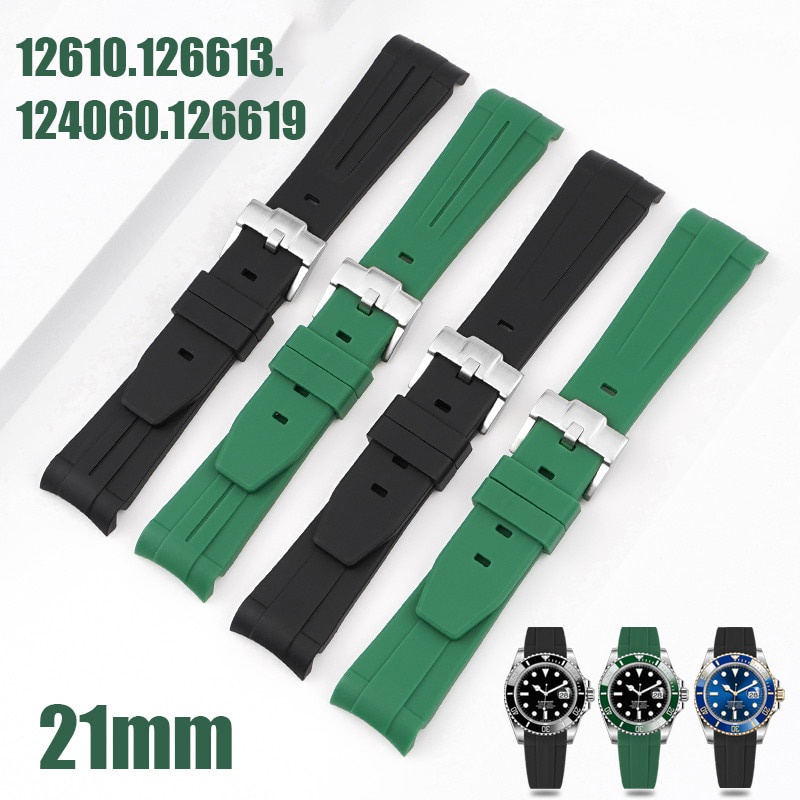 ROLEX Dây Đeo Đồng Hồ Bằng Silicon Chất Lượng Cao 20mm 21mm 22mm 41mm