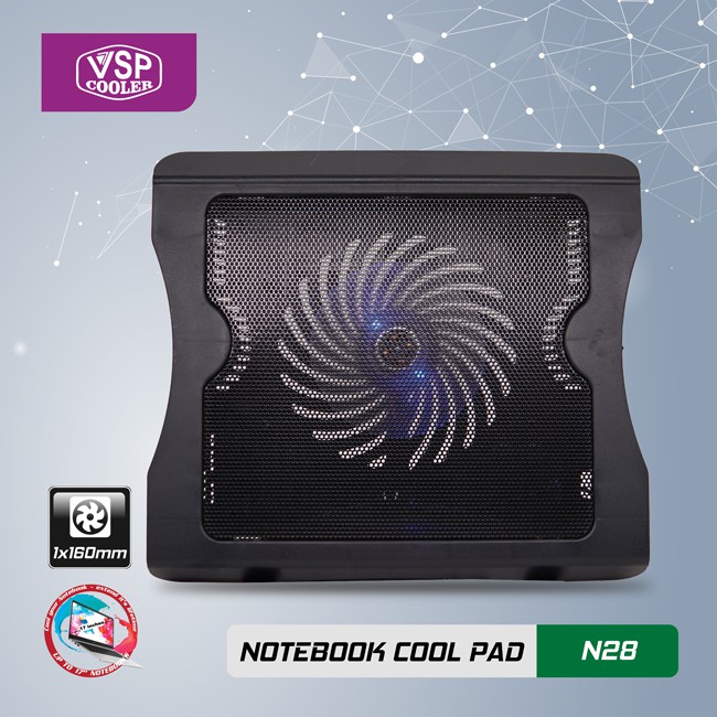 đế tản nhiệt cho máy tính laptop Notebook cool pad N28 1 fan bảo hành 3 tháng