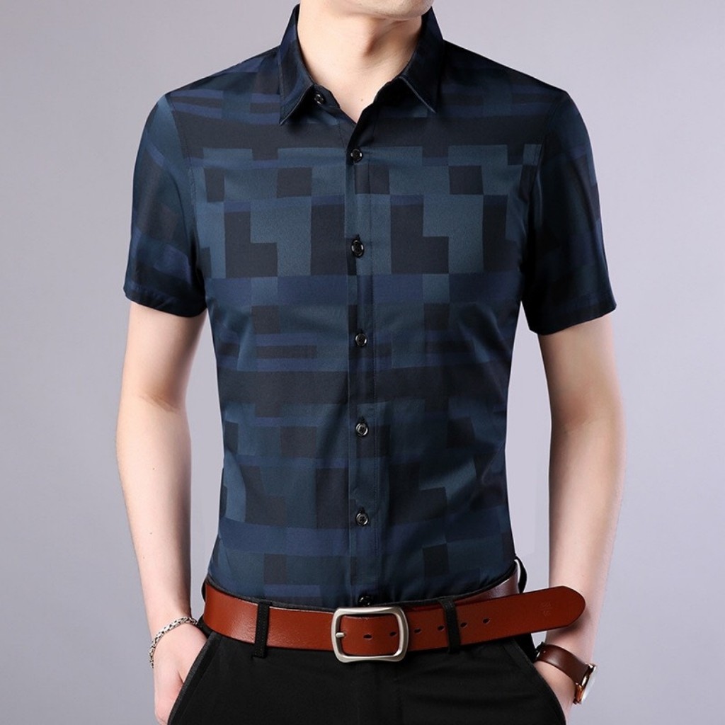 Áo sơ mi nam ngắn tay in họa tiết 3D nam tính, lịch lãm Mã A659 Thời trang Top Fashion Shop