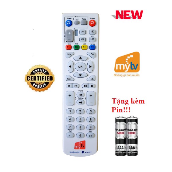 
                        Điều khiển đầu thu MyTV- Hàng tốt 100% Tặng kèm Pin
                    