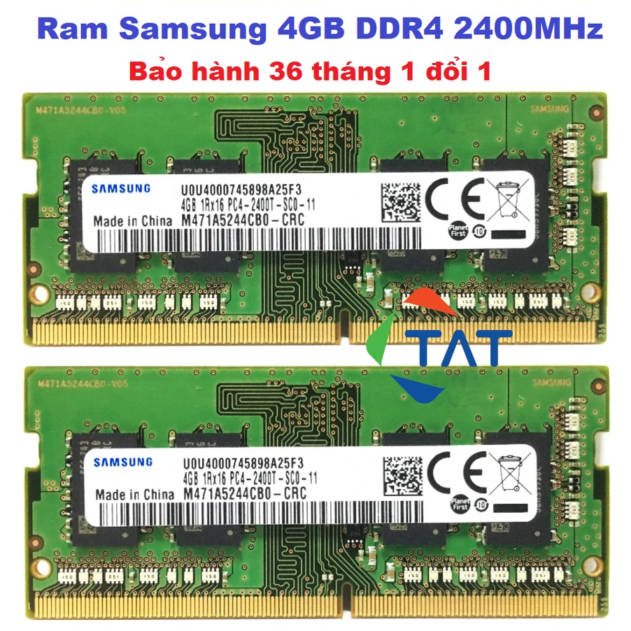 Ram Laptop Samsung Hynix Kingston 4GB DDR4 2400MHz - Bảo hành 3 Năm 1 đổi 1