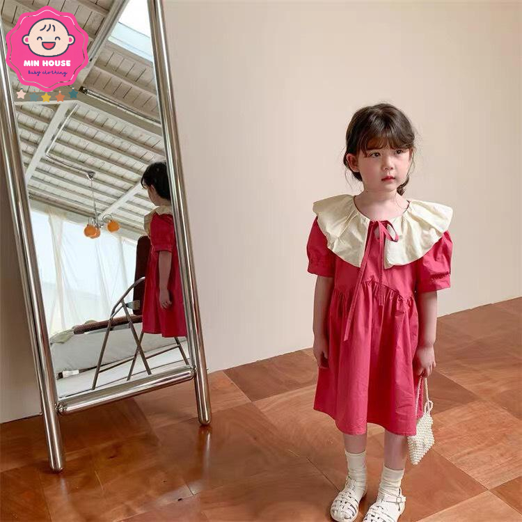 Váy thô baby doll cổ sen xinh xắn cho bé gái