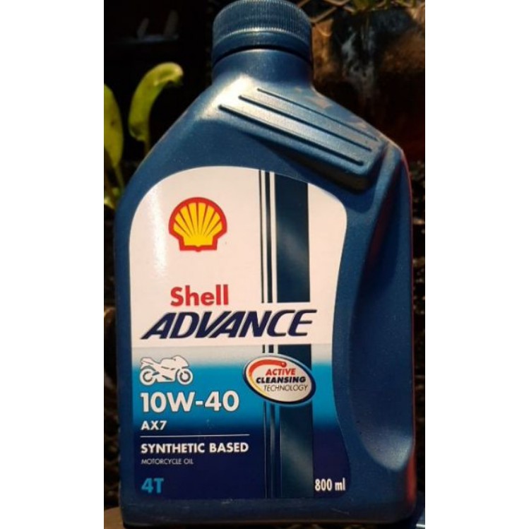 NHỚT SHELL ADVANCE AX7 10W40 Synthetic Based 0,8L (Nhớt xe số)