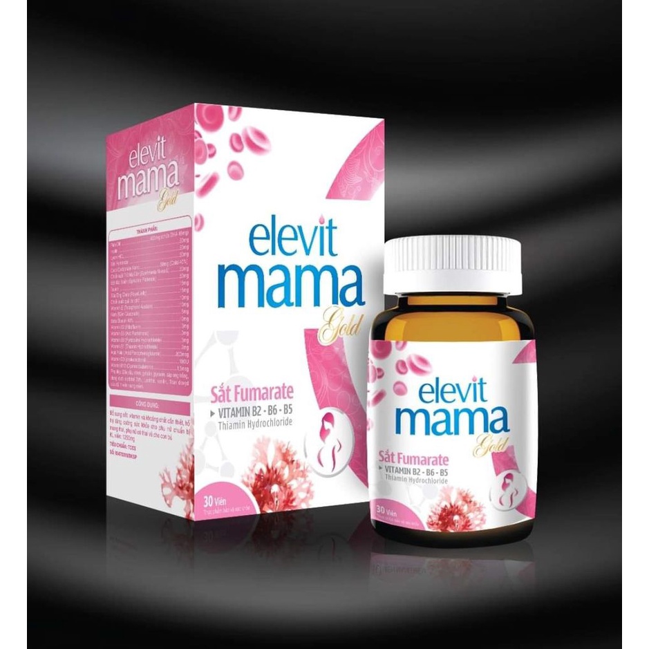 ✅ sắt Elevit Mama viên uống bổ sung sắt vitamin tổng hợp bầu trước bầu sau sinh chứa DHA mẫu mới H30v