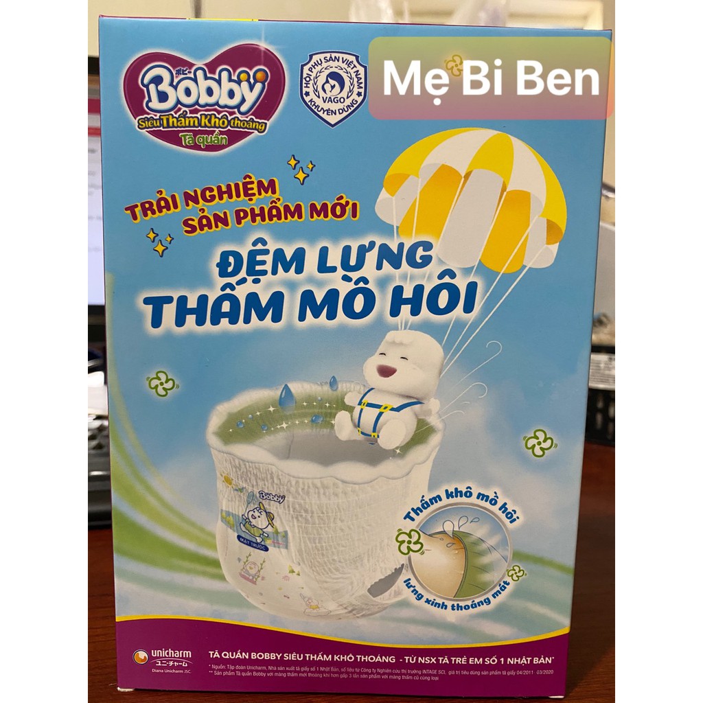 [HỘP 2 MIẾNG QUẦN SIZE M] Tã Quần Bobby Đệm Thấm Lưng Mồ Hôi Size M 2 miếng cho bé 6-10kg