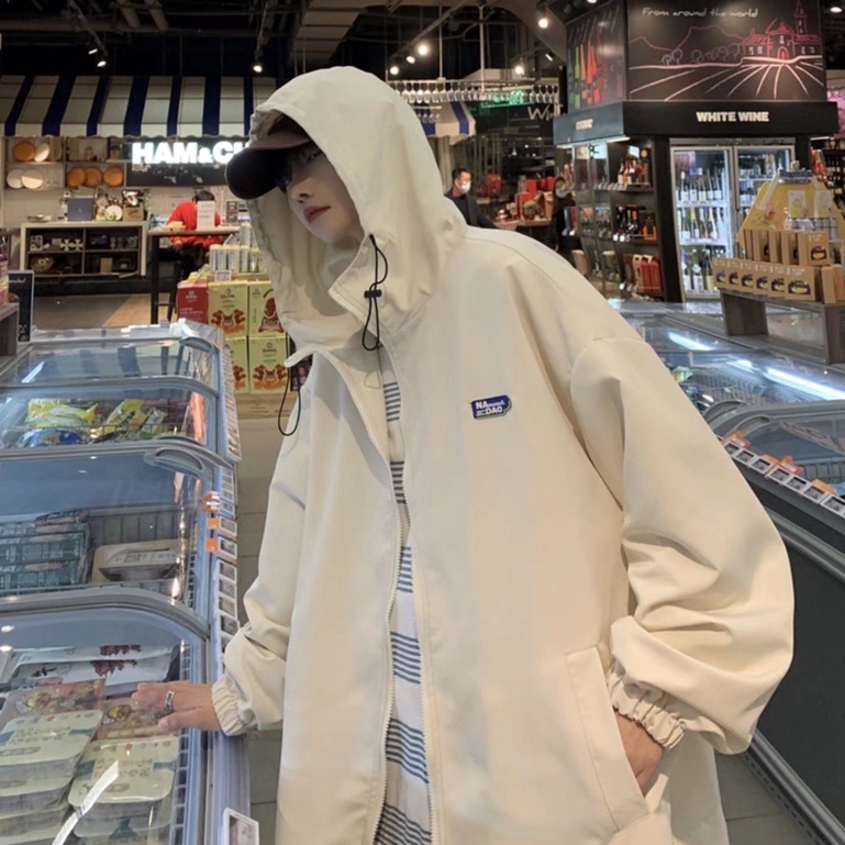 Áo Khoác Nam Thời Trang Tay Dài Có Nón Màu Trơn Phong Cách Retro Hàn Quốc Cho áo khoác nam cao cấp áo khoác bomber áo khoác gió nam nữ