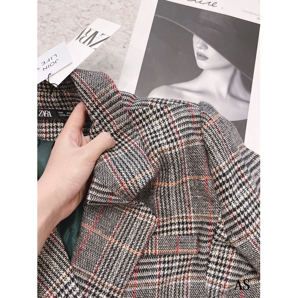ÁO VEST DẠ KẺ DÁNG LỬNG