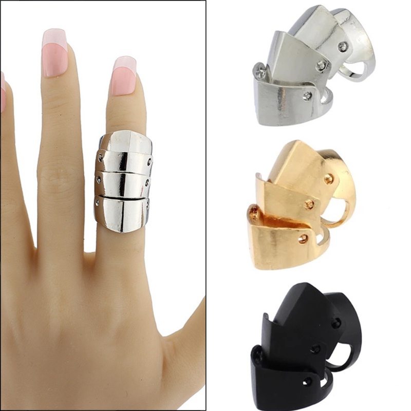 Nhẫn Kim Loại Đeo Nửa Ngón Tay Kiểu Áo Giáp Unisex Phong Cách Punk Rock Gothic