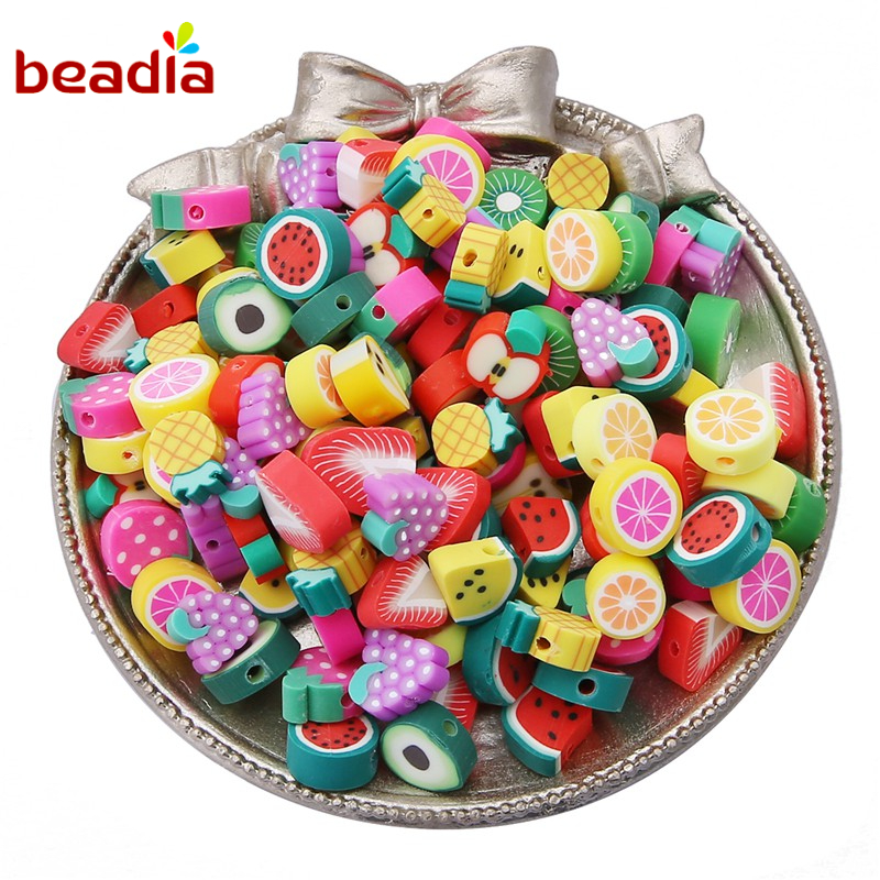 Beadia Chuỗi Hạt Gốm Mềm Hình Trái Cây Dễ Thương Dùng Làm Vòng Tay/Trang Sức