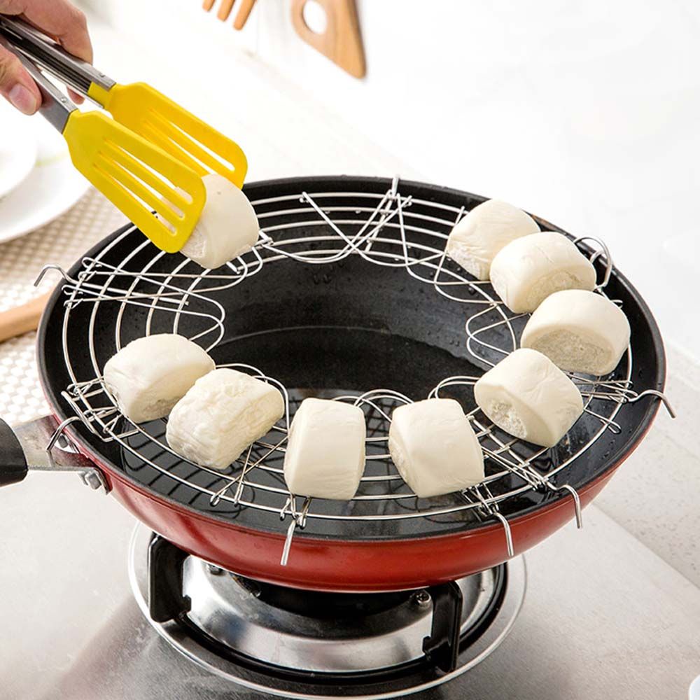 Giá hình bán nguyệt chống gỉ dùng để hấp / hong ráo dầu trên chảo