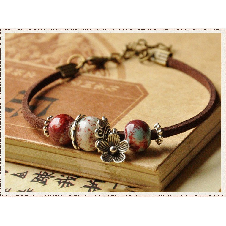Vòng tay nữ mạ bạc ULA Shop hình hoa cute phong cách Hàn Quốc