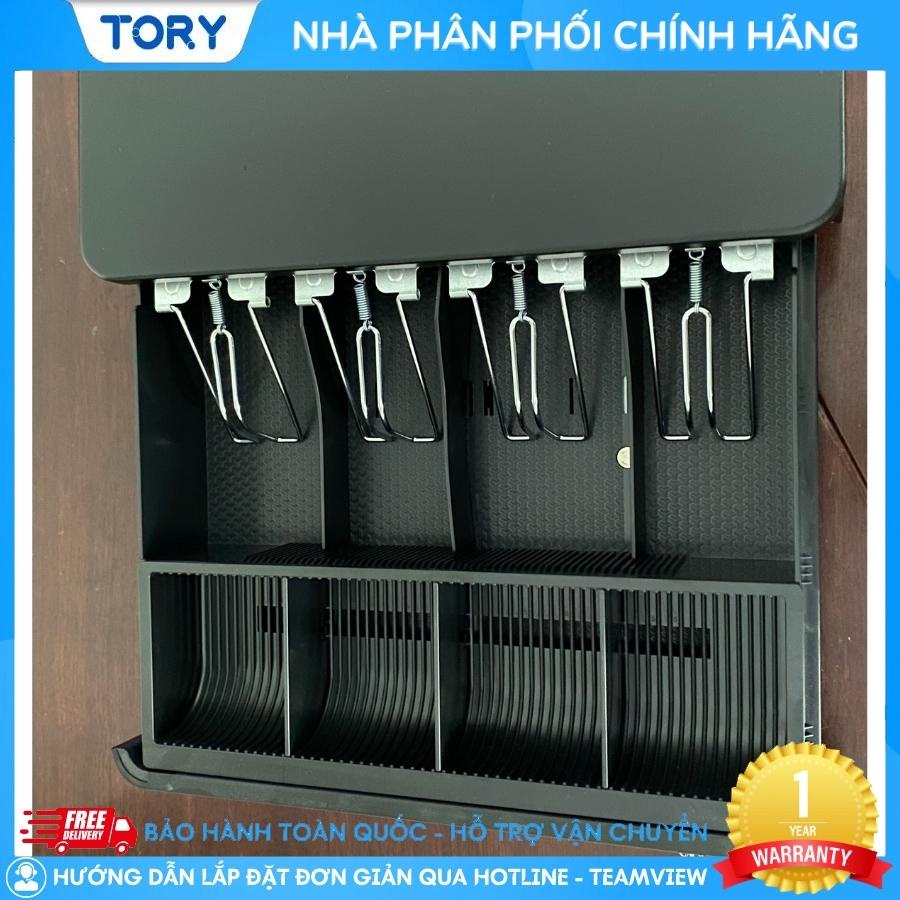 Ngăn kéo đựng tiền, két khay đựng tiền size vừa. Két thu ngân kết nối máy in hoá đơn, máy POS bán hàng