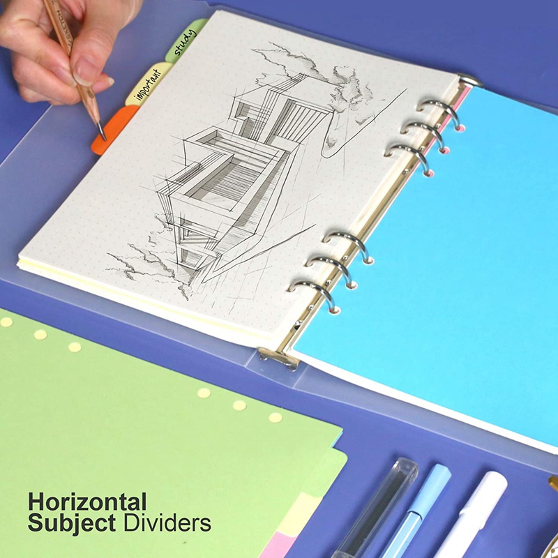 Set 10 tấm giấy chia ngăn khổ A6 dùng cho sổ tay lên kế hoạch