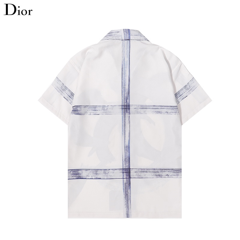 Áo Thun cotton Ngắn Tay In Họa Tiết Dior Thời Trang Cho Nam Nữ