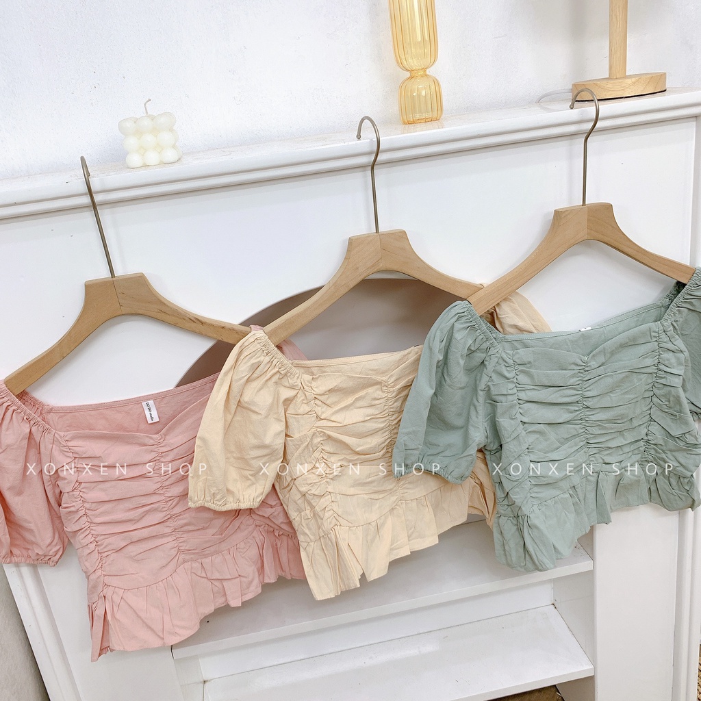 ÁO CROPTOP áo kiểu chun ngực tôn vòng 1 gợi cảm XONXEN SHOP freesize mã 3306