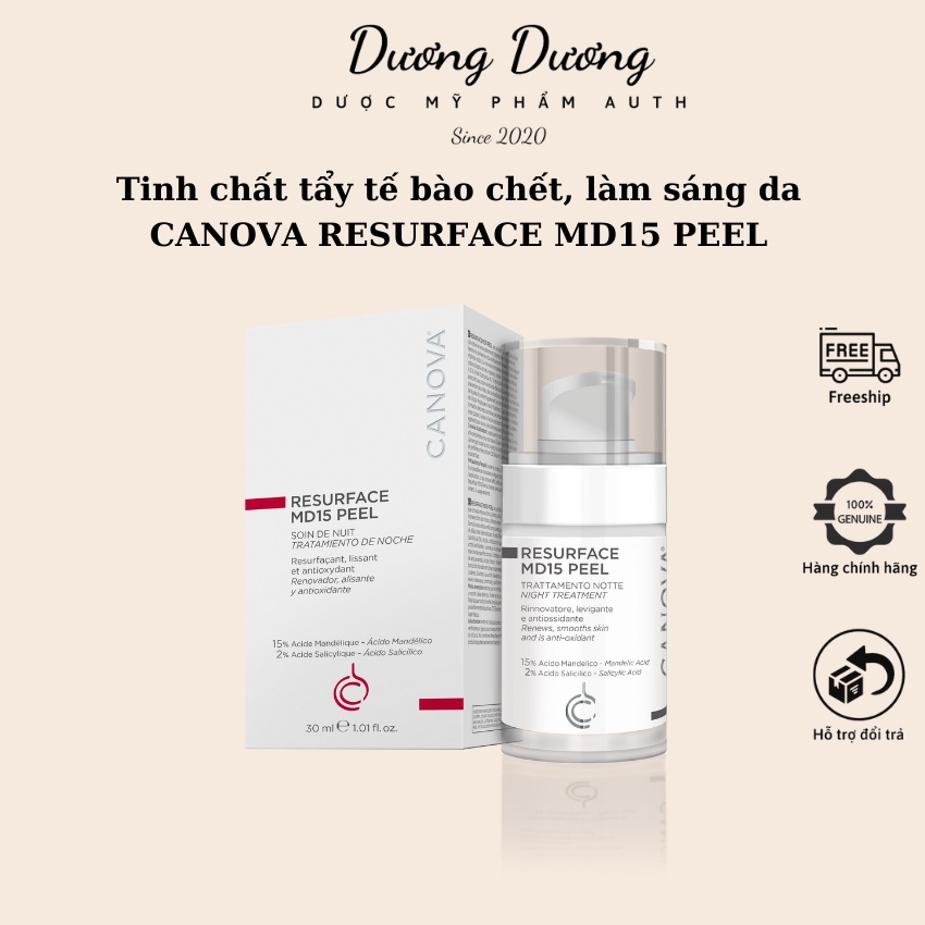 Tinh chất  làm sáng da,  tẩy tế bào chết,  ngăn ngừa  lão hóa CANOVA RESURFACE MD15 PEEL [Chính hãng]