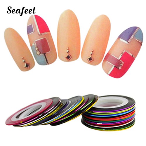 Set 30 Cuộn Dây Ruy Băng Nhiều Màu Trang Trí Móng Tay