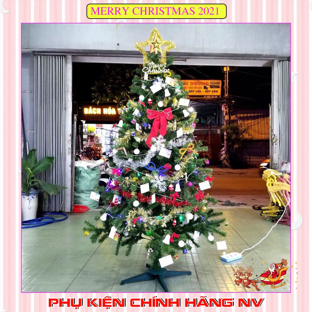 Cây thông noel 1m8 trang trí giáng sinh cho nhà cửa, phòng khách, phòng ngủ hàng Việt Nam chất lượng cao