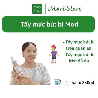 Tẩy mực bút bi mori, tẩy vết mực bút bi trên quần áo, chai 250ml