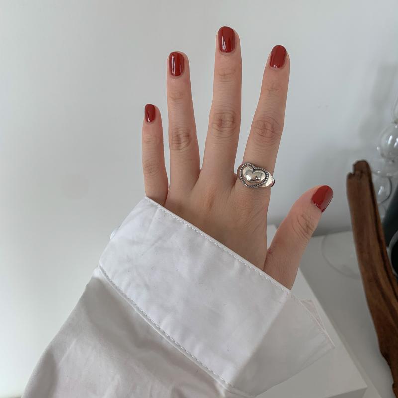 Set nhẫn hở MAYEBE LAVEND hình trái tim đơn giản thanh lịch phong cách retro Hàn Quốc