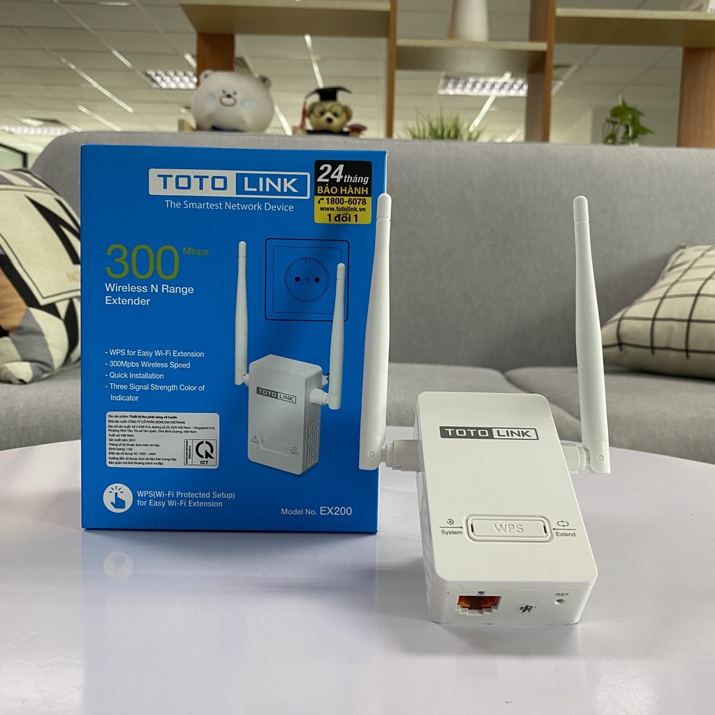 [Mã ELTO12 giảm đến 40K đơn 100K] REPEATER KÍCH SÓNG WIFI CHUẨN N 300MBPS TOTOLINK EX200-V2 | BigBuy360 - bigbuy360.vn