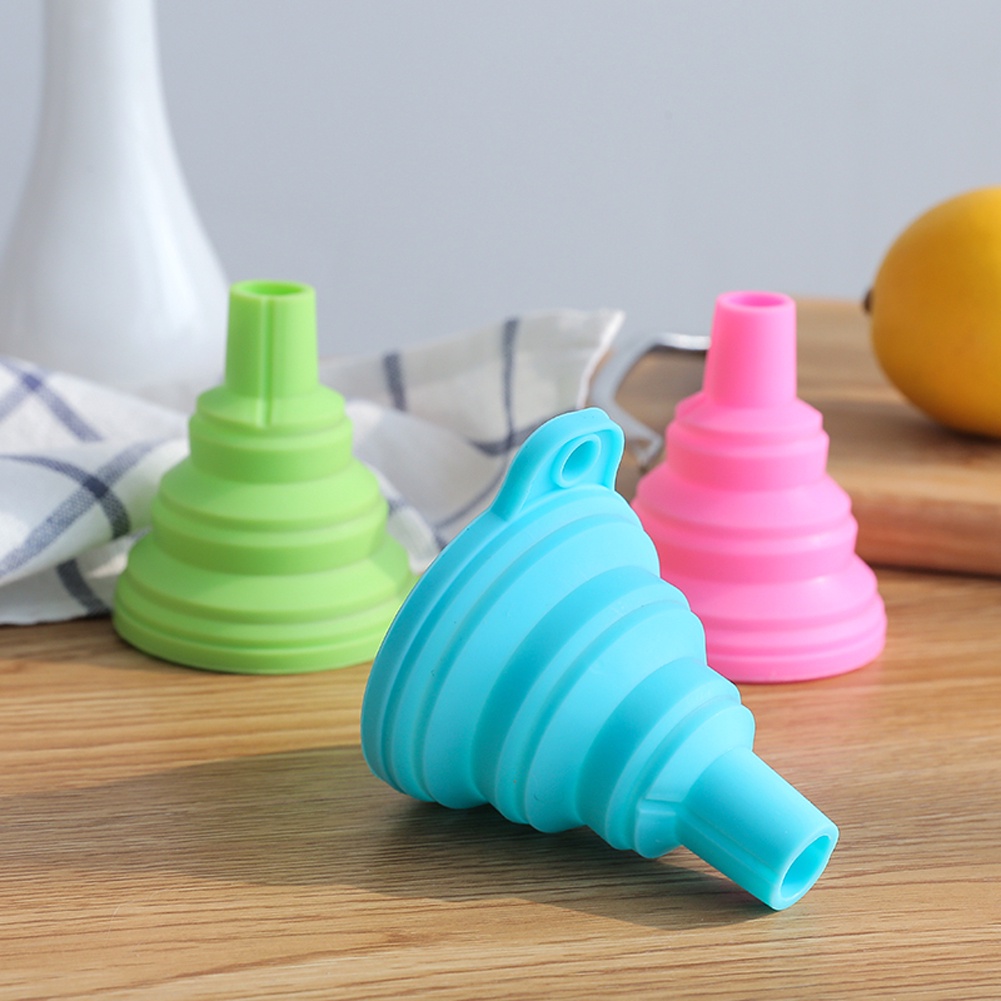 Hàng Hot 1 CÁI Phễu mềm silicone gấp lại có thể thu gọn Dầu ăn Dụng cụ nhà bếp Bộ chia rượu Hàng giao ngayVirgina056